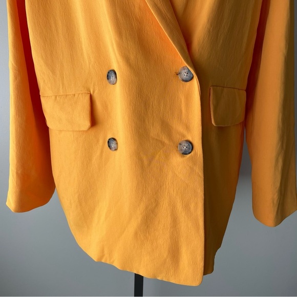 Wilfred Cherrelle Blazer Jacket Yellow Double Breasted Oversized Size Large - Picture 6 of 11